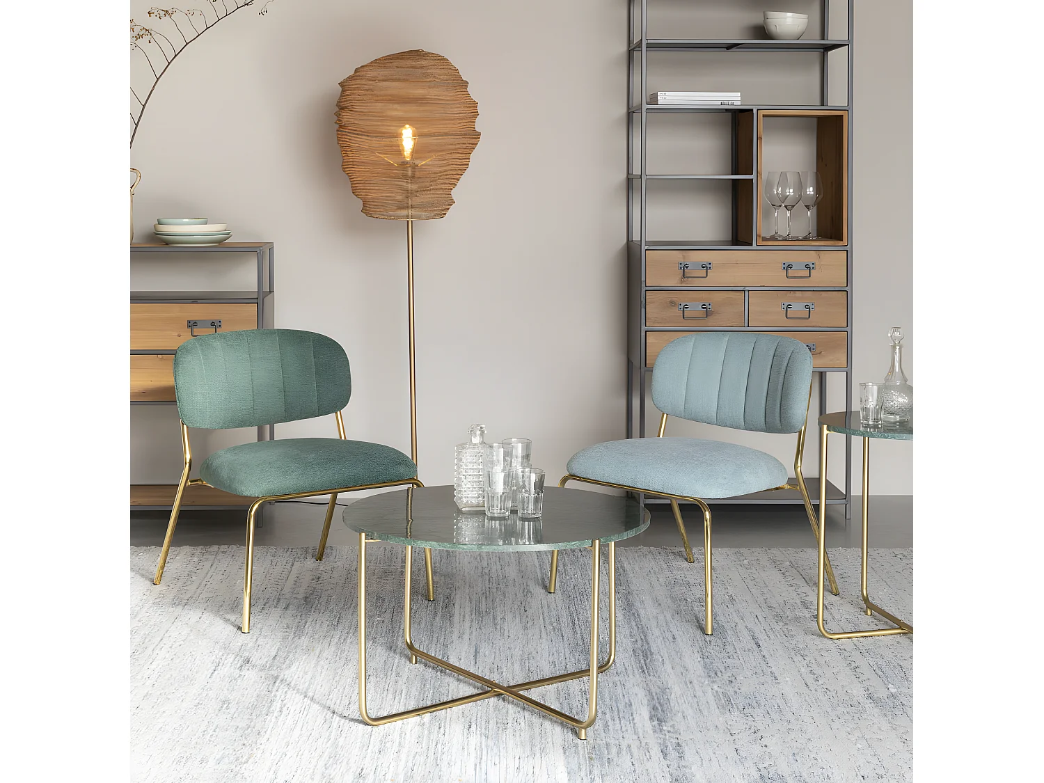 Timpa - Table basse en marbre ø70cm - Vert