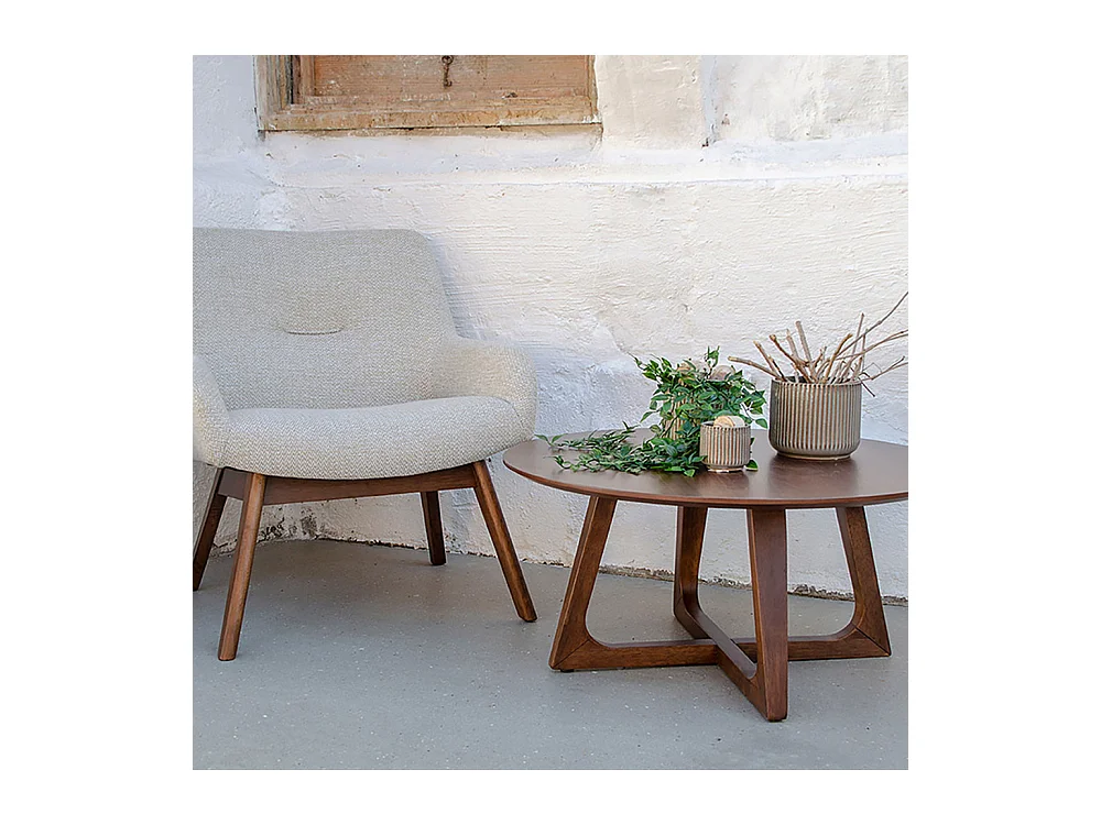 Hellerup - Table basse en bois ø75cm - Bois foncé