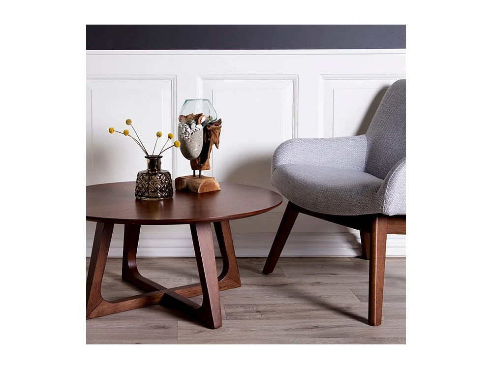 Hellerup - Table basse en bois ø75cm - Bois foncé