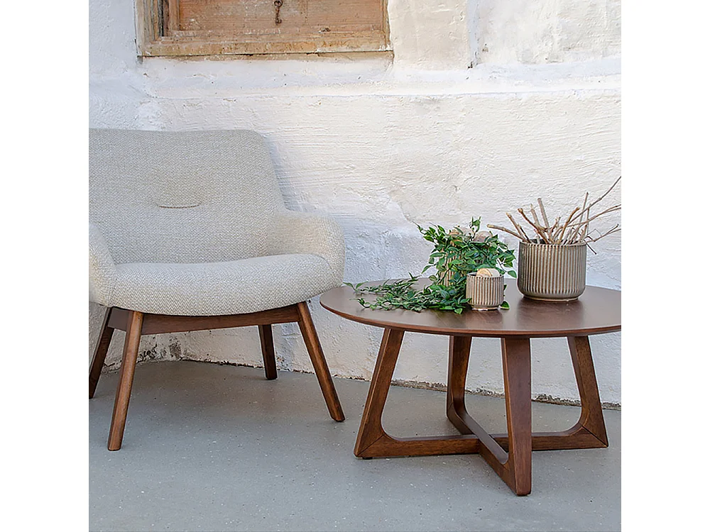 Hellerup - Table basse en bois ø75cm - Bois foncé