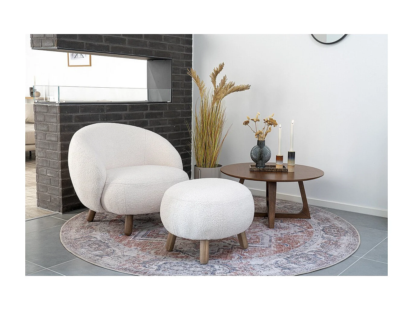 Hellerup - Table basse en bois ø75cm - Bois foncé