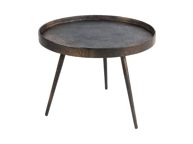 Jonamai - Table basse ronde en métal ø58cm - Bronze