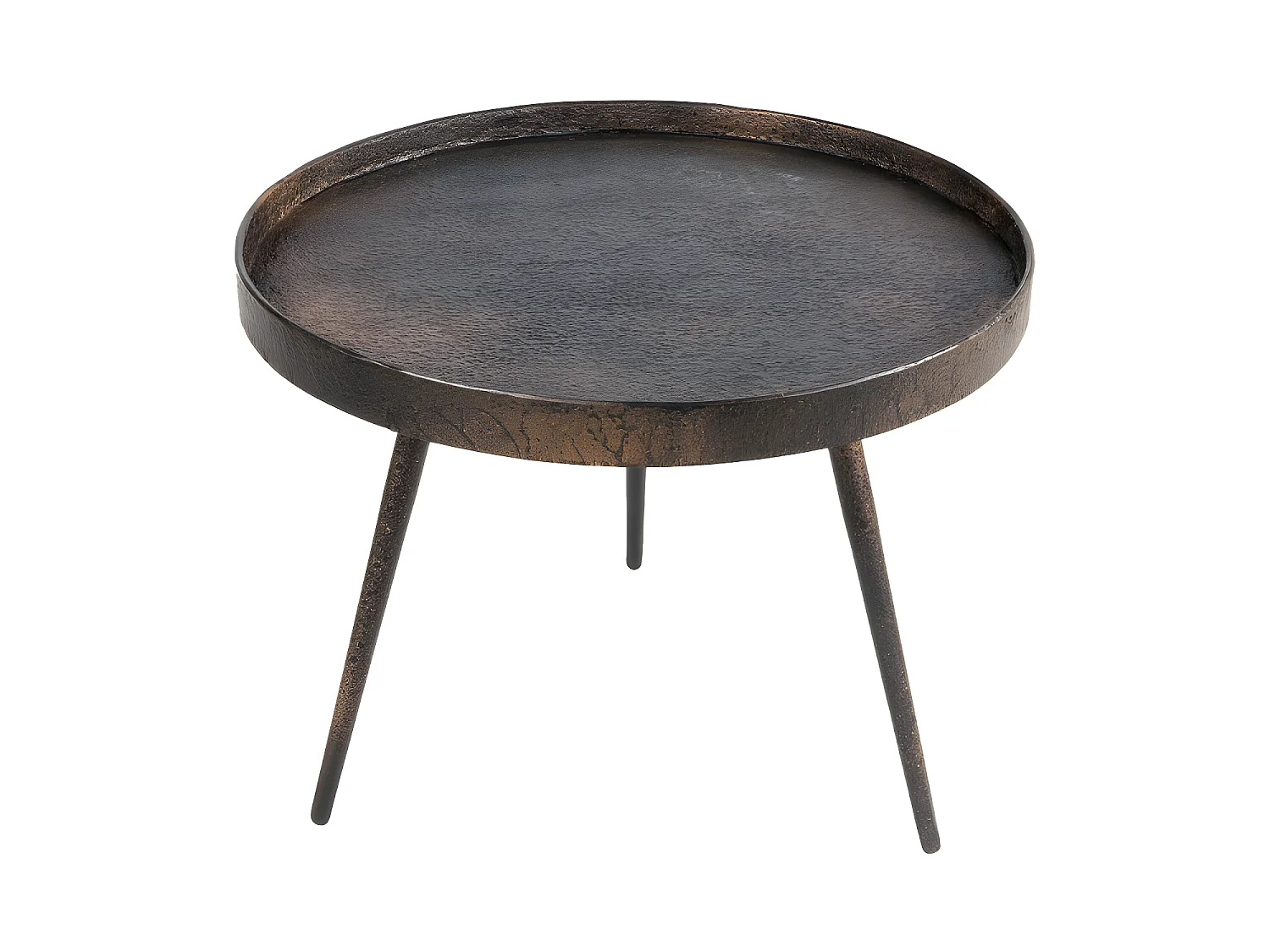 Jonamai - Table basse ronde en métal ø58cm - Bronze
