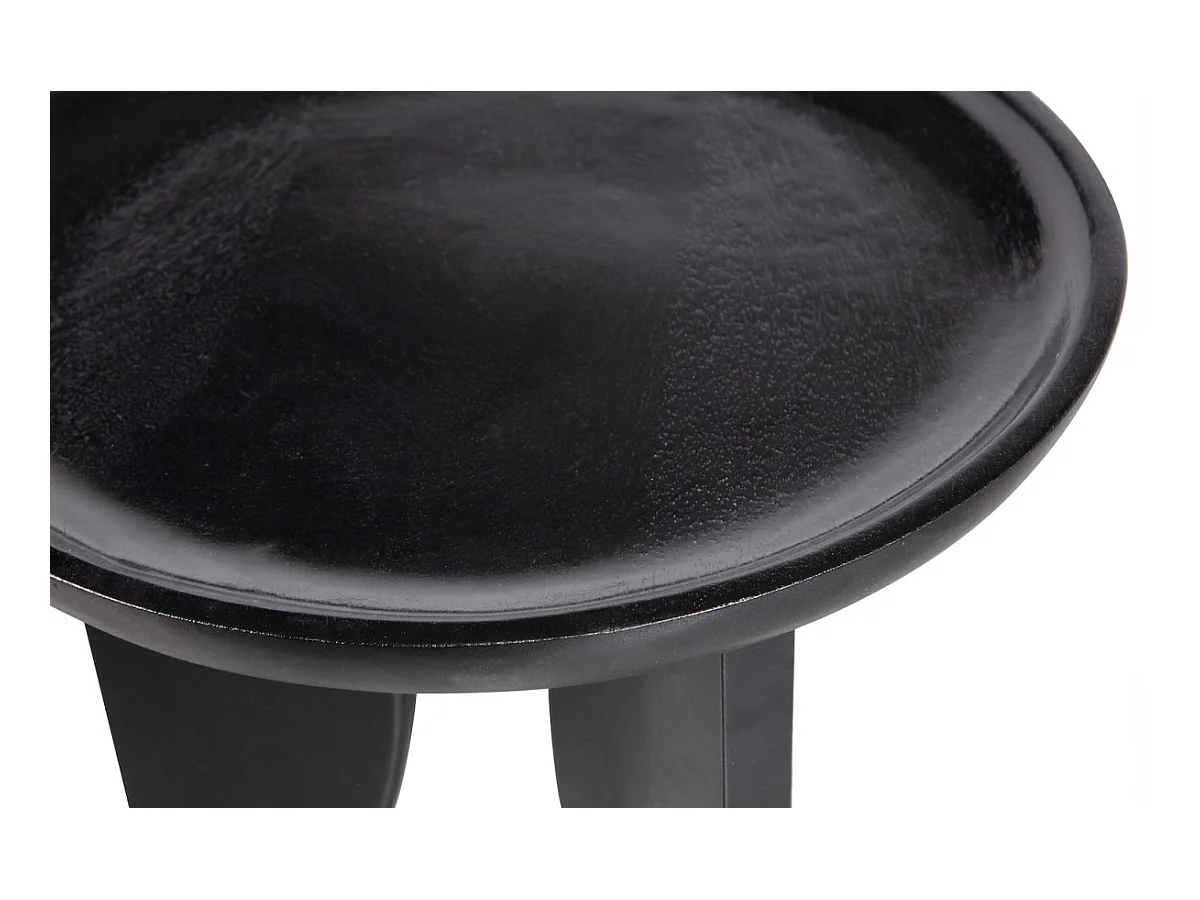 HIGH HEELS - Set de 2 tables basses rondes en bois de manguier noir