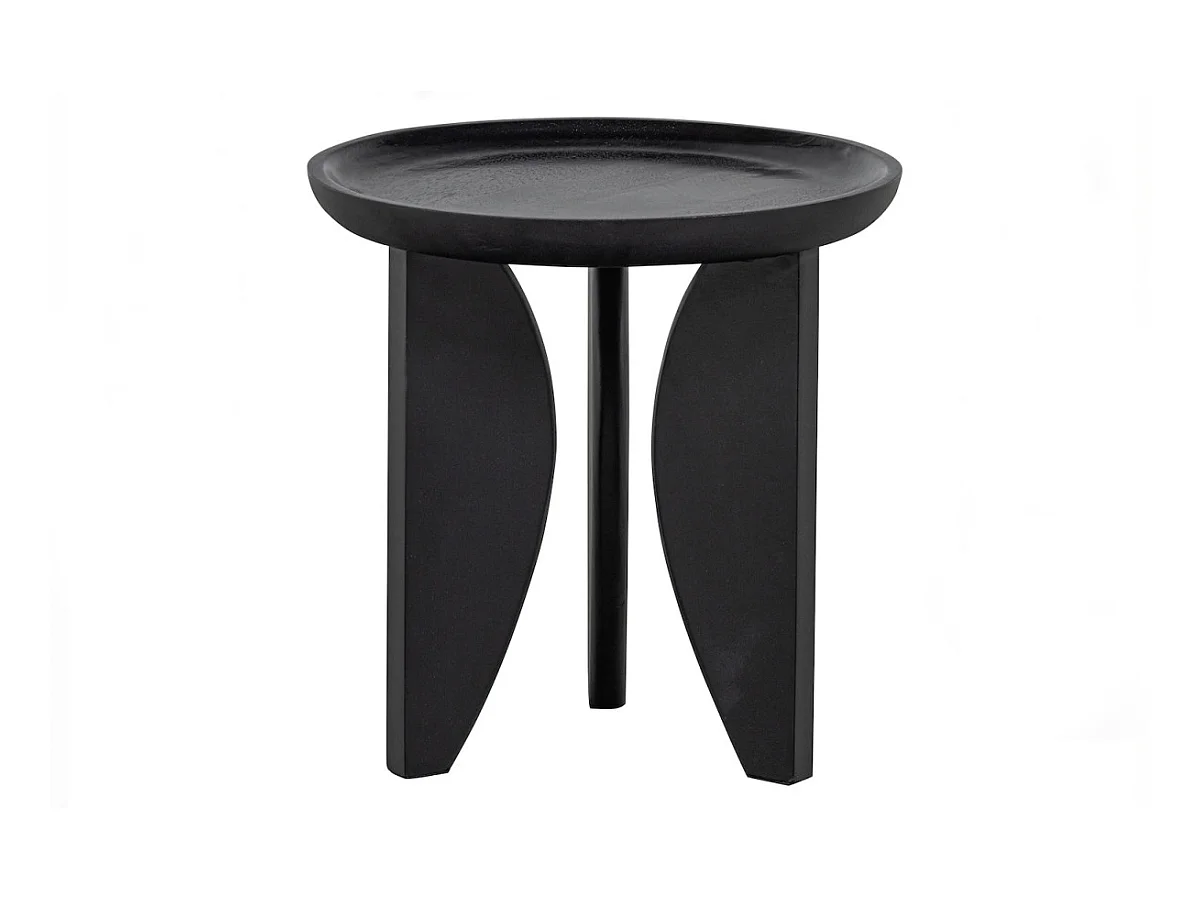 HIGH HEELS - Set de 2 tables basses rondes en bois de manguier noir
