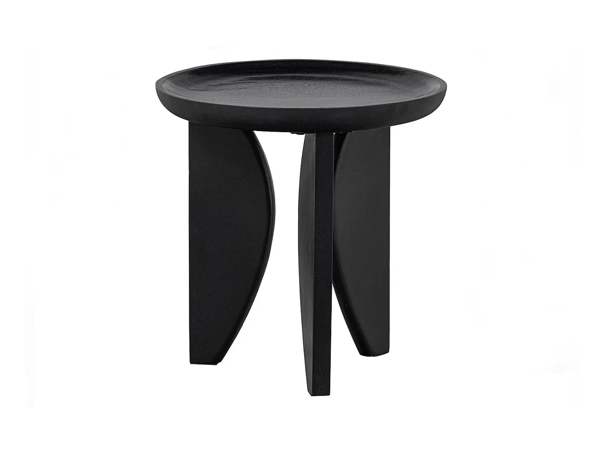 HIGH HEELS - Set de 2 tables basses rondes en bois de manguier noir
