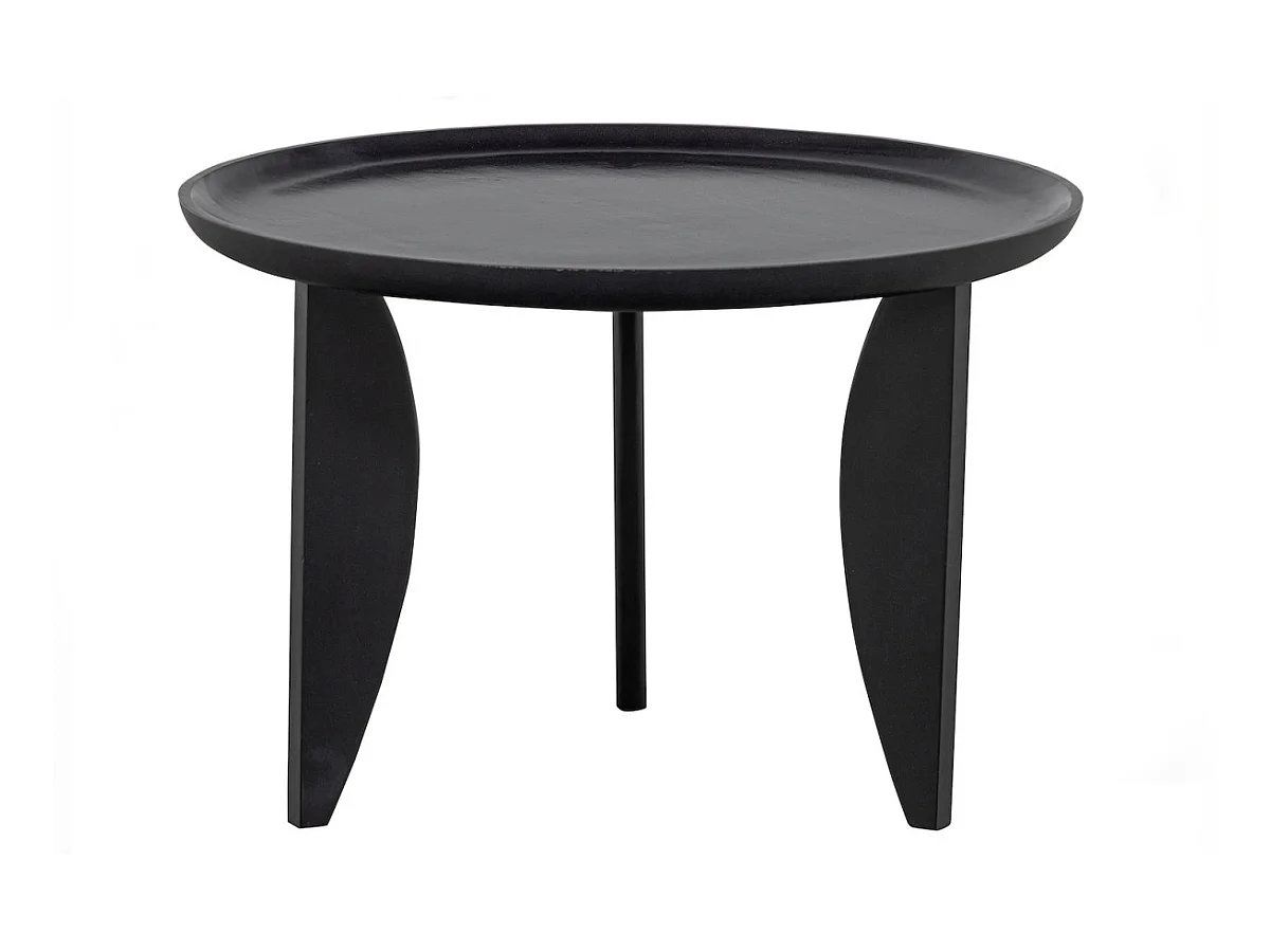 HIGH HEELS - Set de 2 tables basses rondes en bois de manguier noir