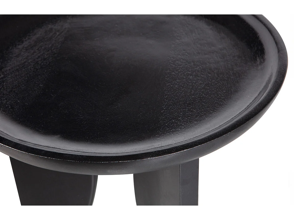 HIGH HEELS - Set de 2 tables basses rondes en bois de manguier noir