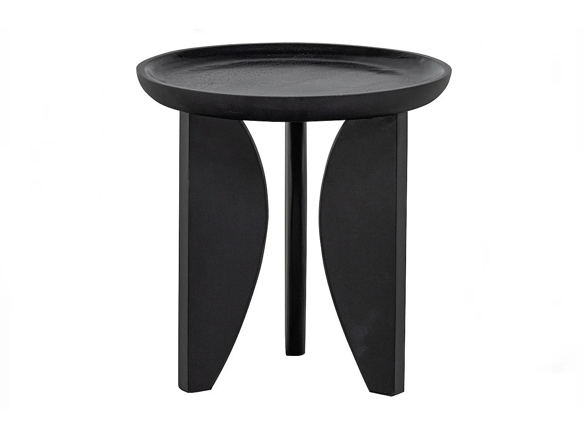 HIGH HEELS - Set de 2 tables basses rondes en bois de manguier noir