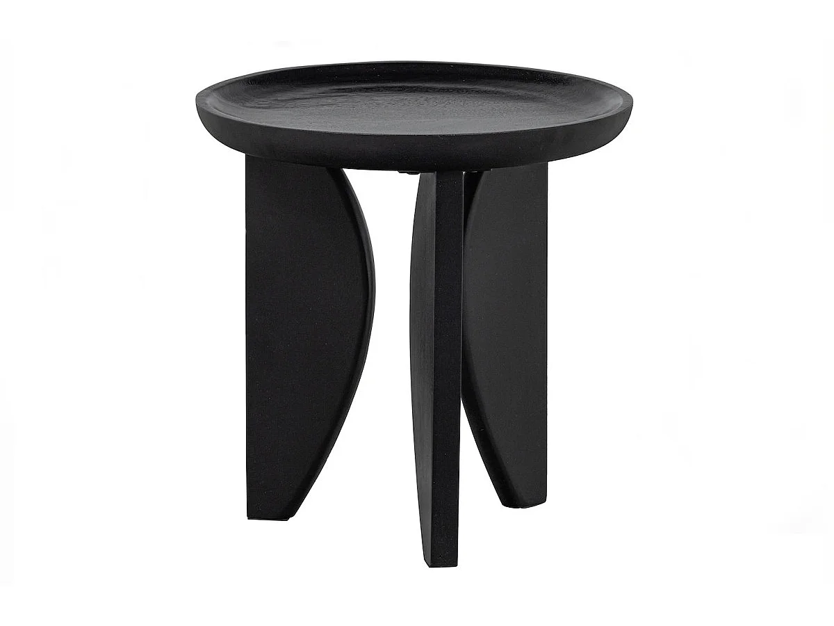 HIGH HEELS - Set de 2 tables basses rondes en bois de manguier noir
