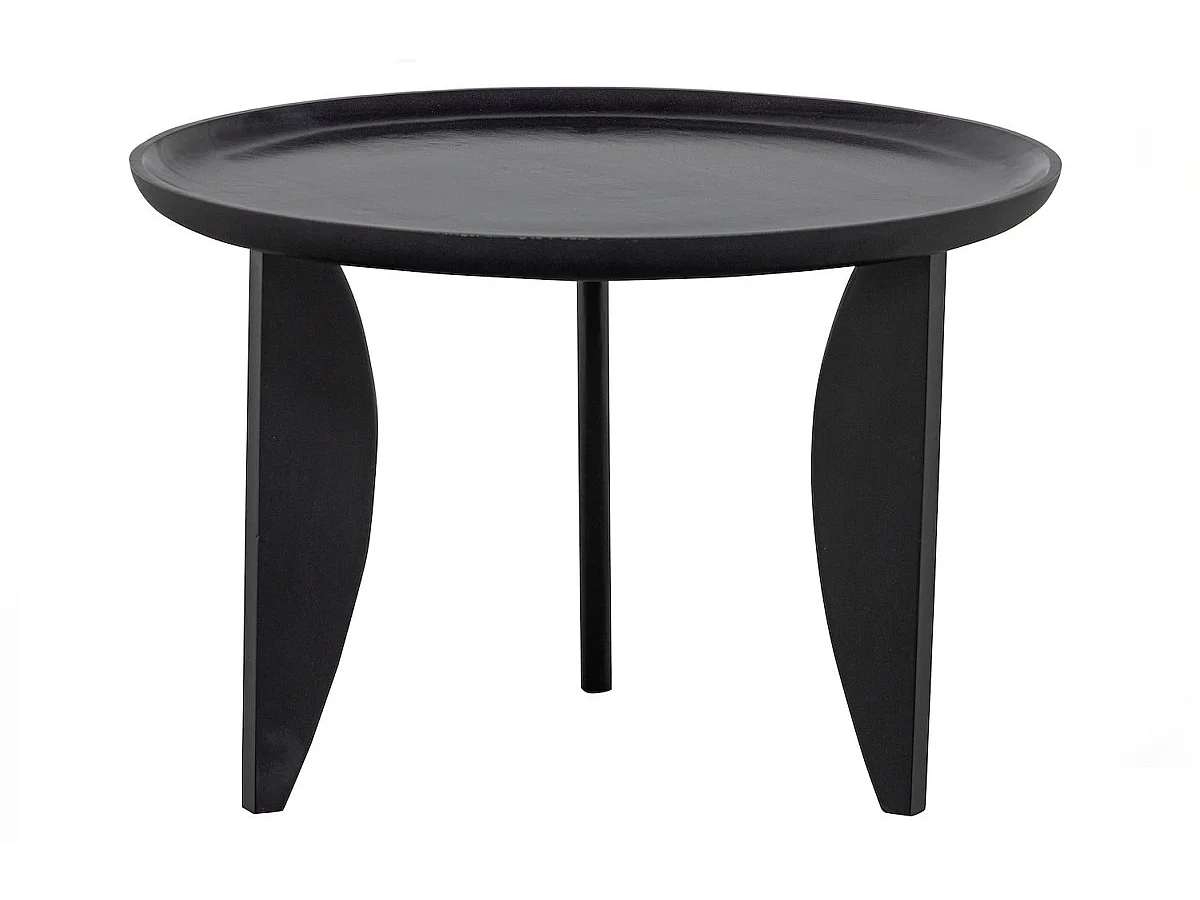 HIGH HEELS - Set de 2 tables basses rondes en bois de manguier noir