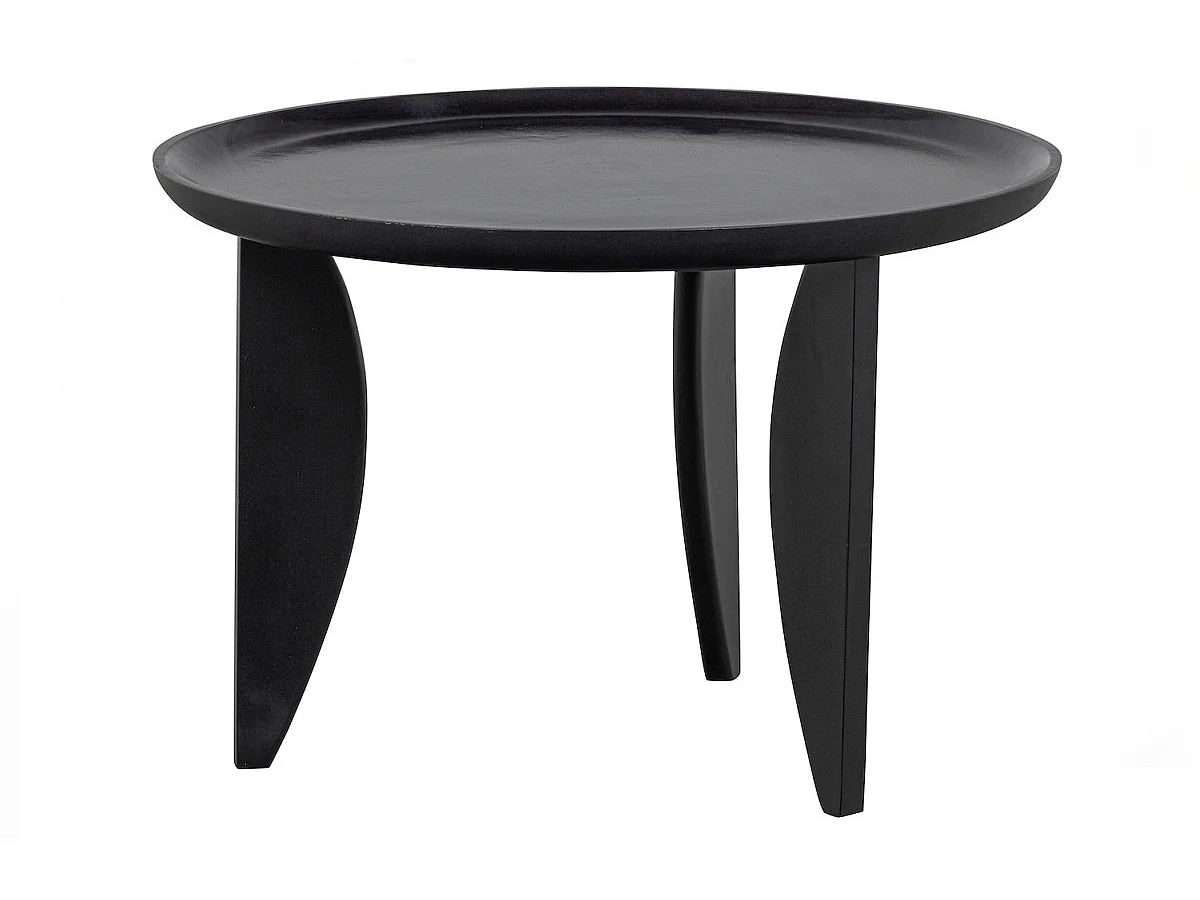 HIGH HEELS - Set de 2 tables basses rondes en bois de manguier noir