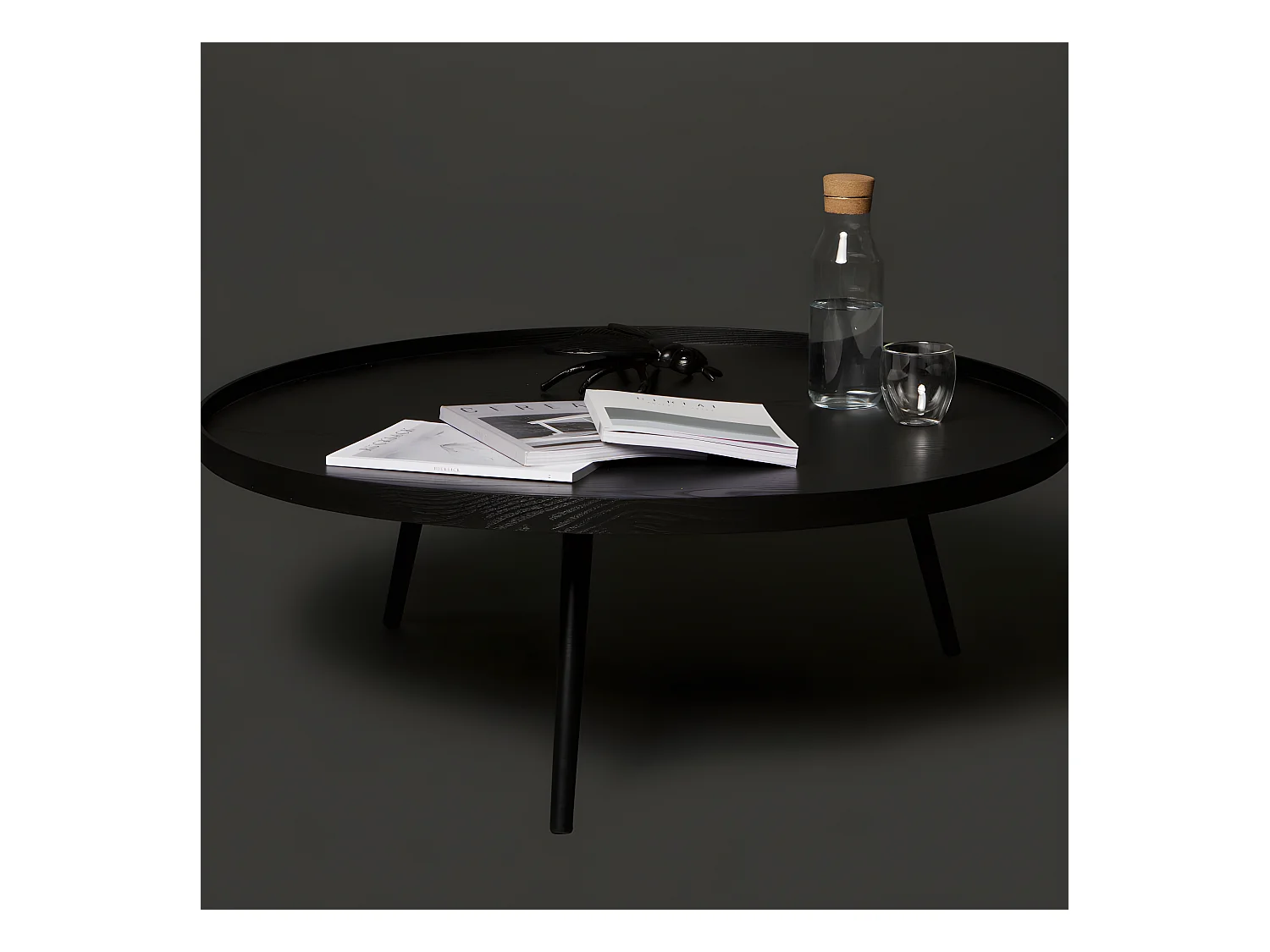 Mesa - Table basse ronde en bois ø100cm - Noir