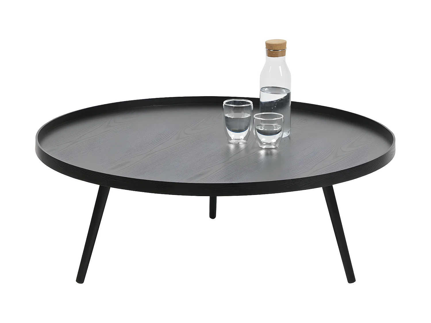 Mesa - Table basse ronde en bois ø100cm - Noir