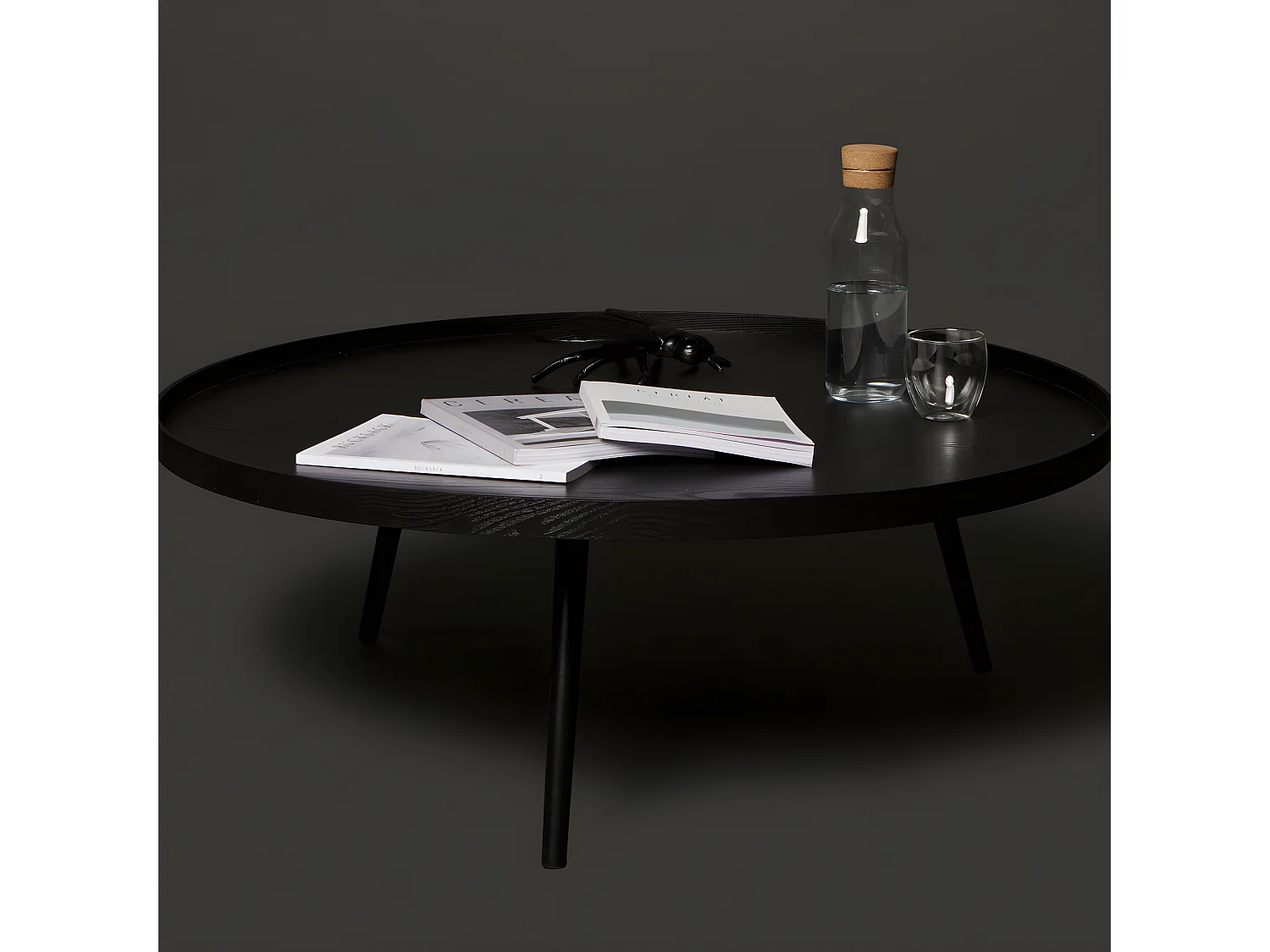 Mesa - Table basse ronde en bois ø100cm - Noir