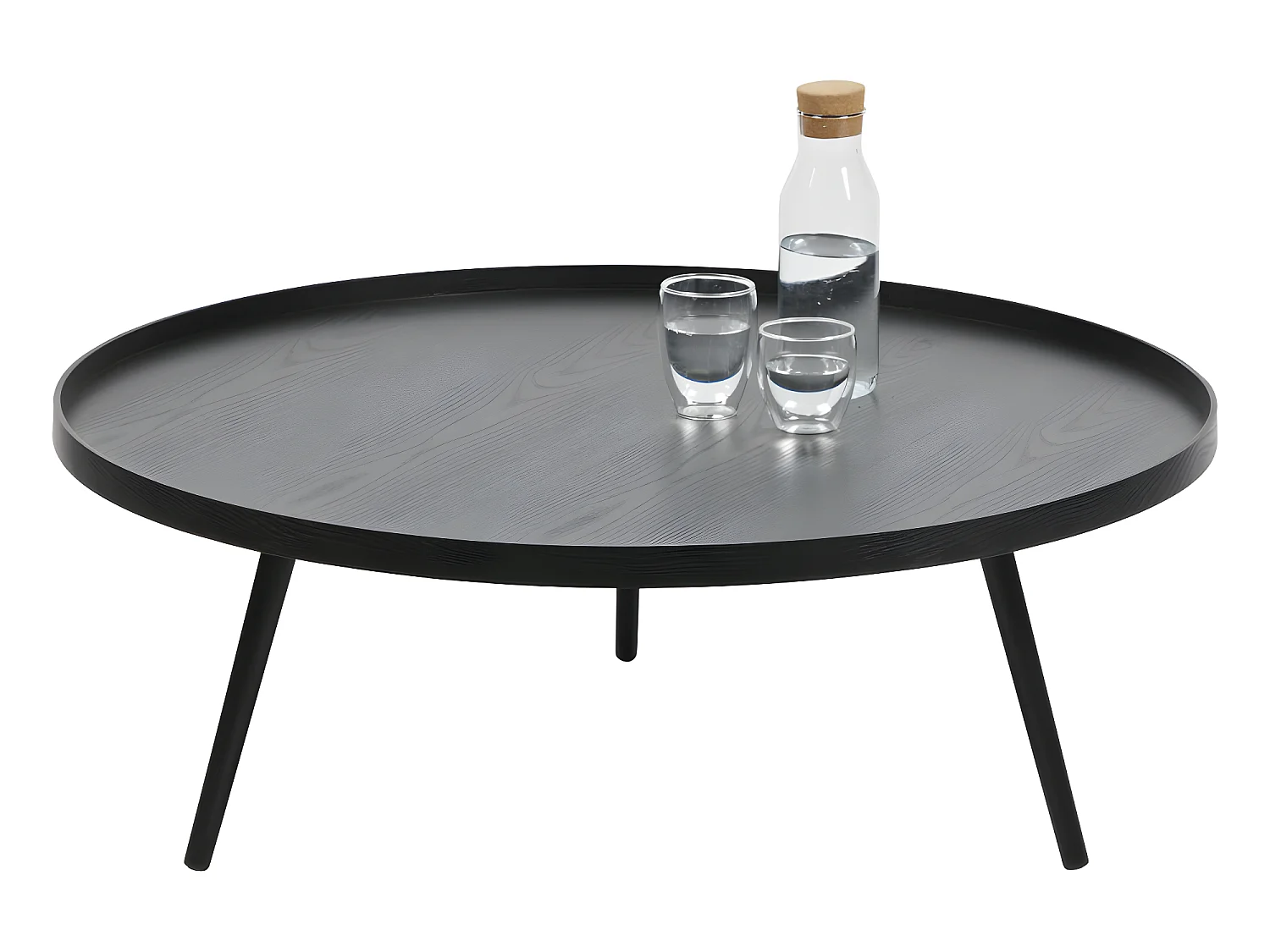 Mesa - Table basse ronde en bois ø100cm - Noir