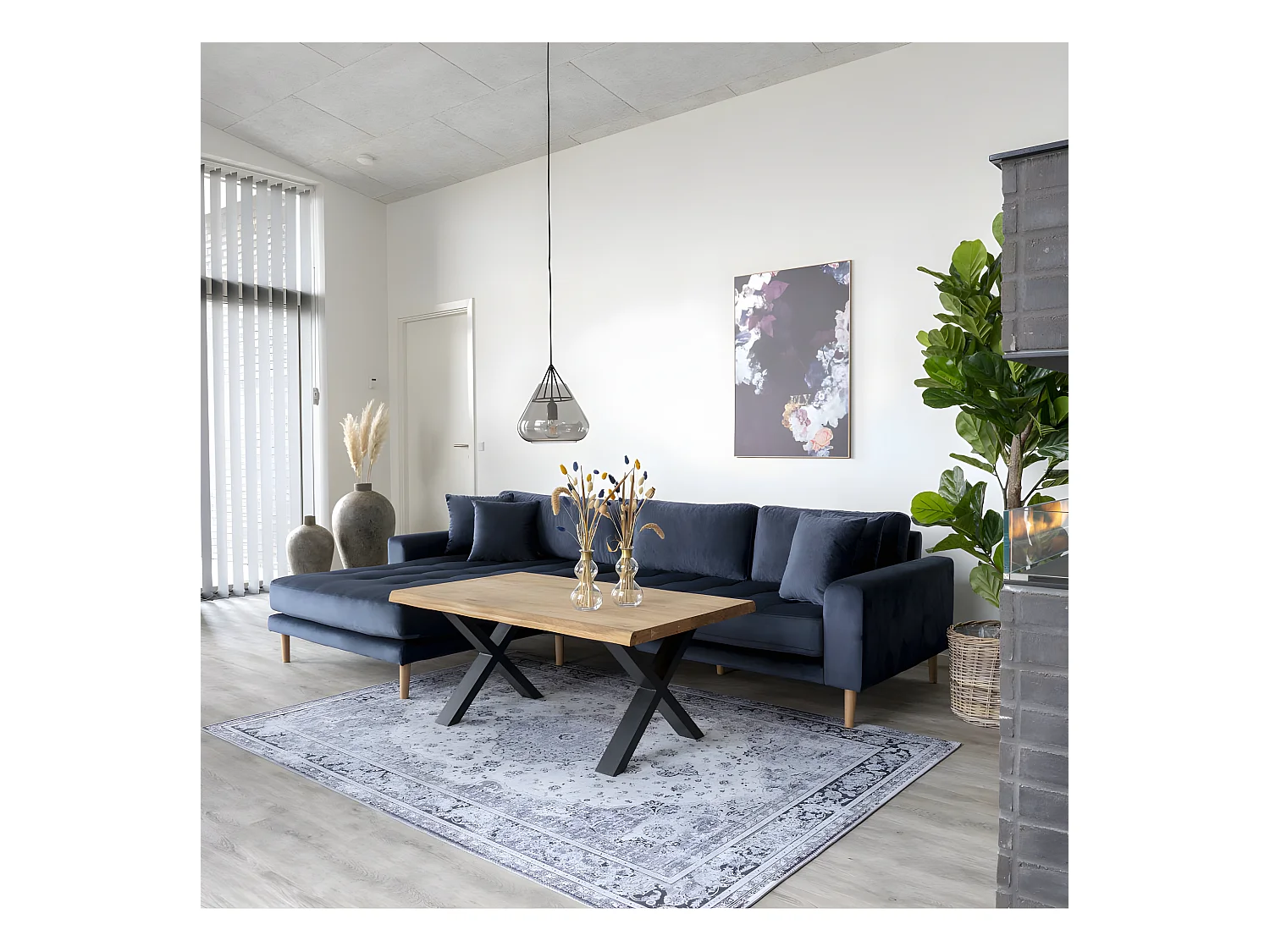 Tony salontafel met golvende rand, eik.