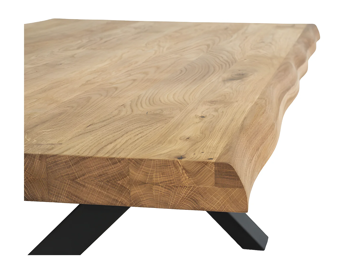 Tony salontafel met golvende rand, eik.