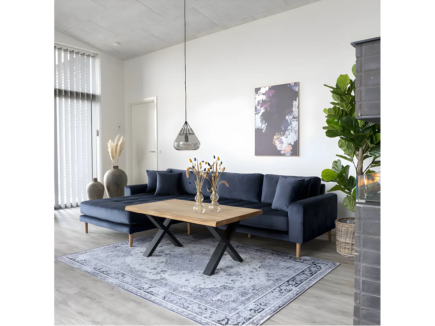 Tony salontafel met golvende rand, eik.