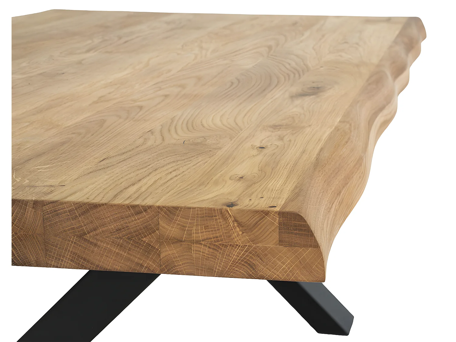 Tony salontafel met golvende rand, eik.