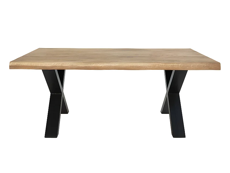 Toulon - Table basse en métal et bois - Bois clair / noir