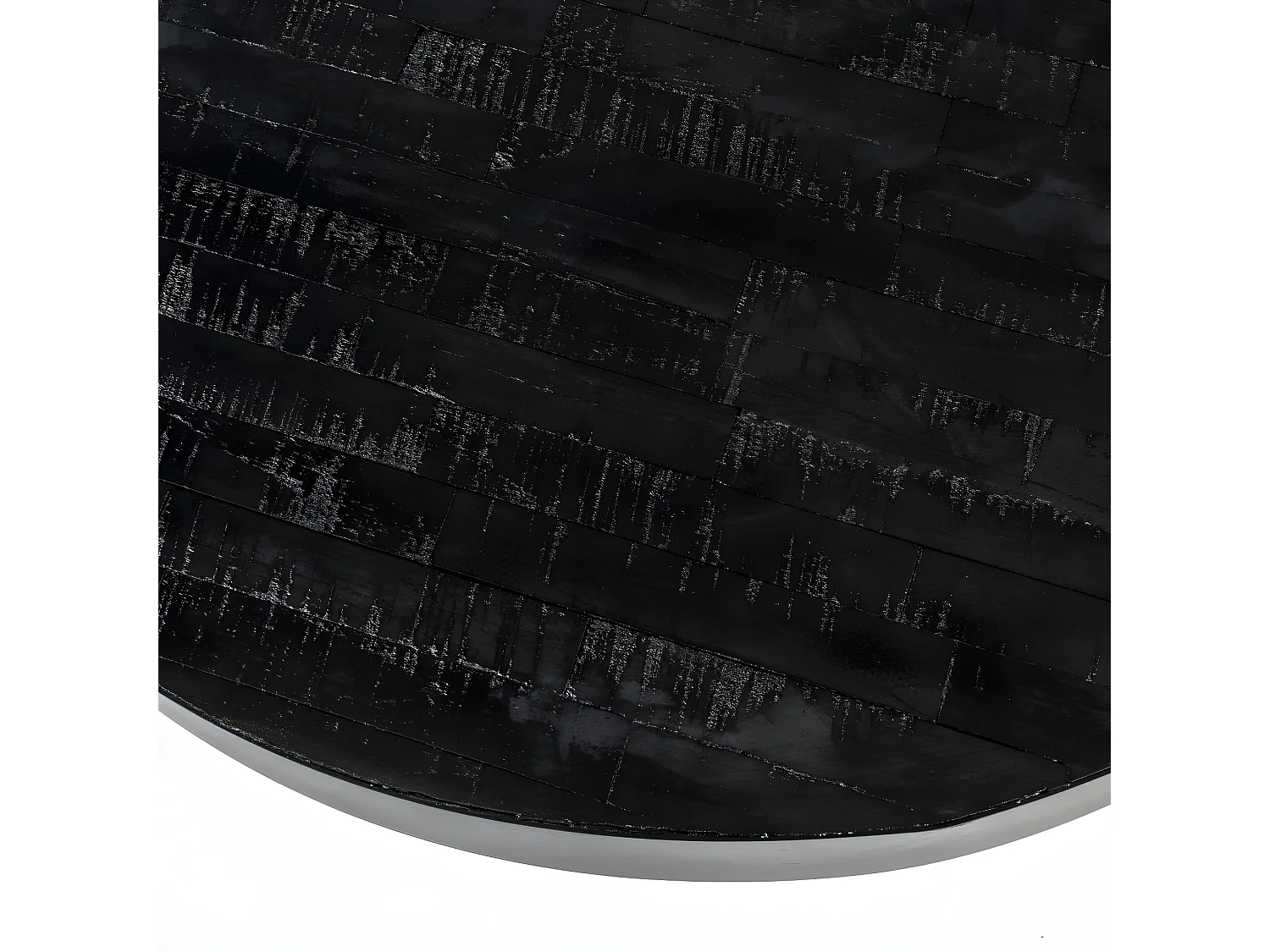 Suri - Table basse ronde en teck recyclé et métal ø74cm - Noir