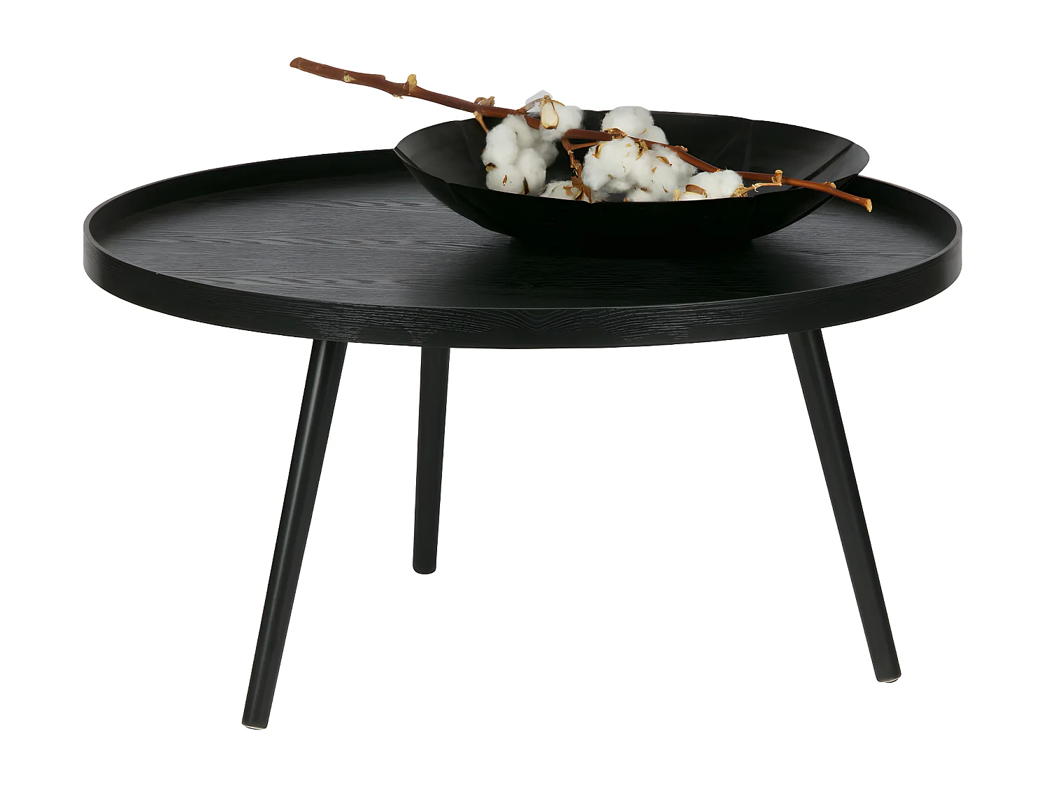 Mesa - Table d'appoint ronde bois ø78cm - Noir