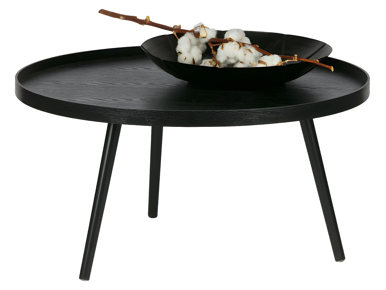 Mesa - Table d'appoint ronde bois ø78cm - Noir