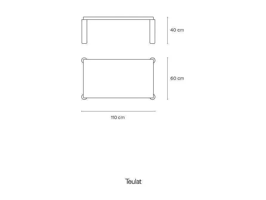 Tafel basse noire 110x60 h40 cm