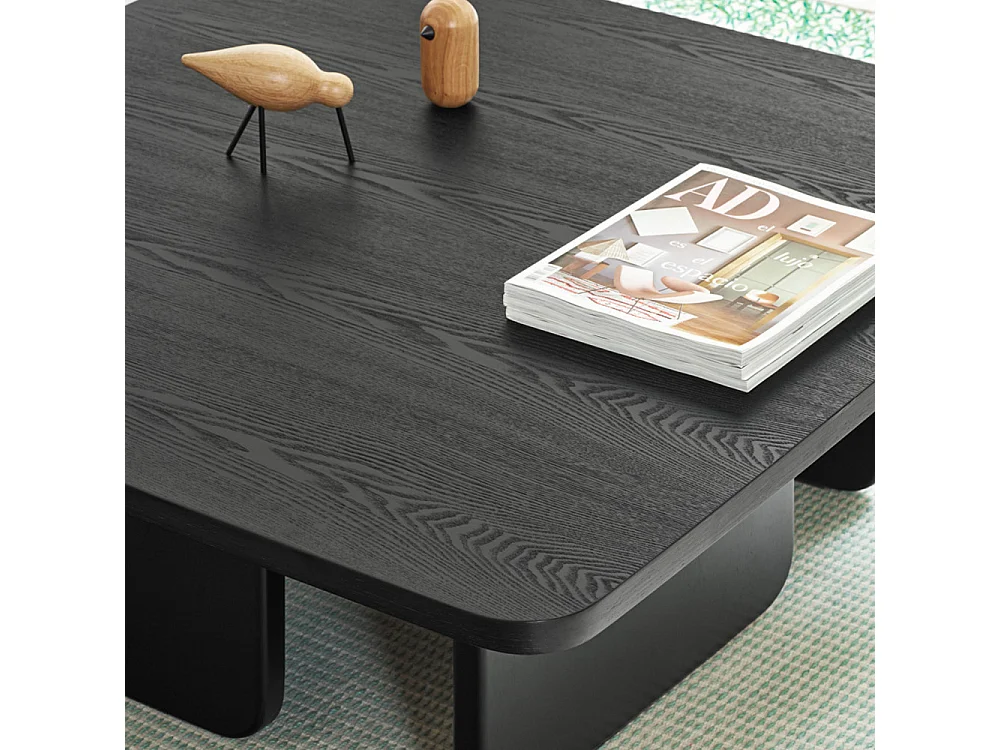Arq - Table basse carrée en bois - Couleur - Noir