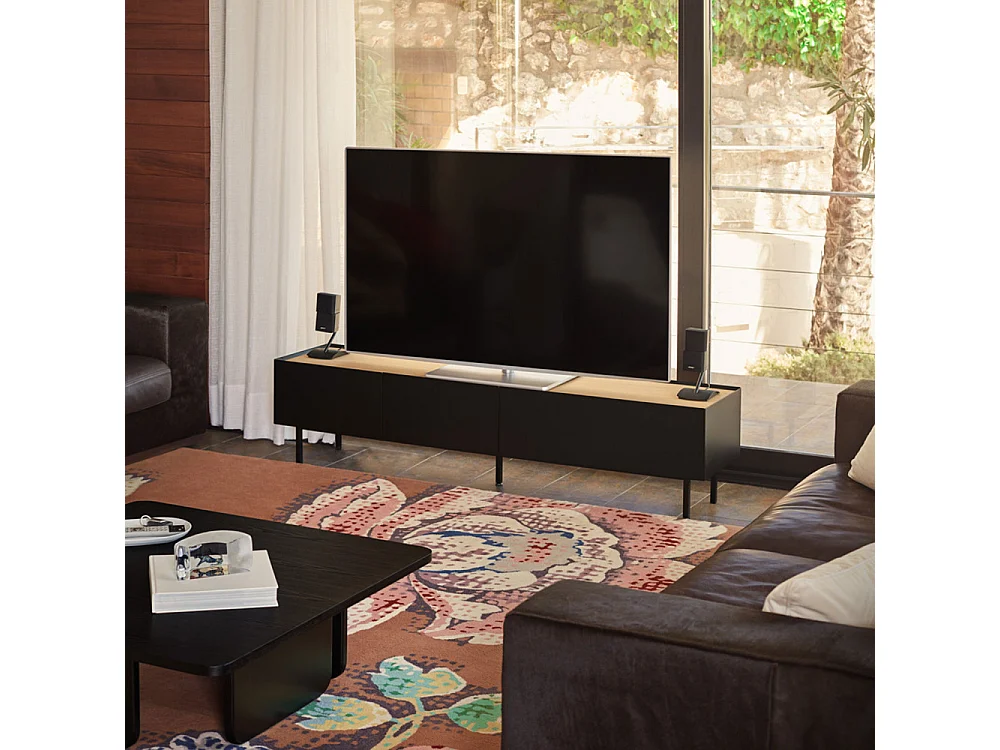 Arq - Table basse carrée en bois - Couleur - Noir