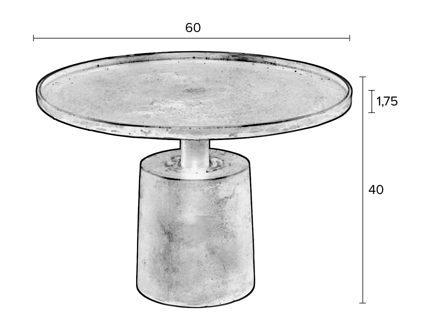 Mason - Table basse ronde en métal ø60cm - Or