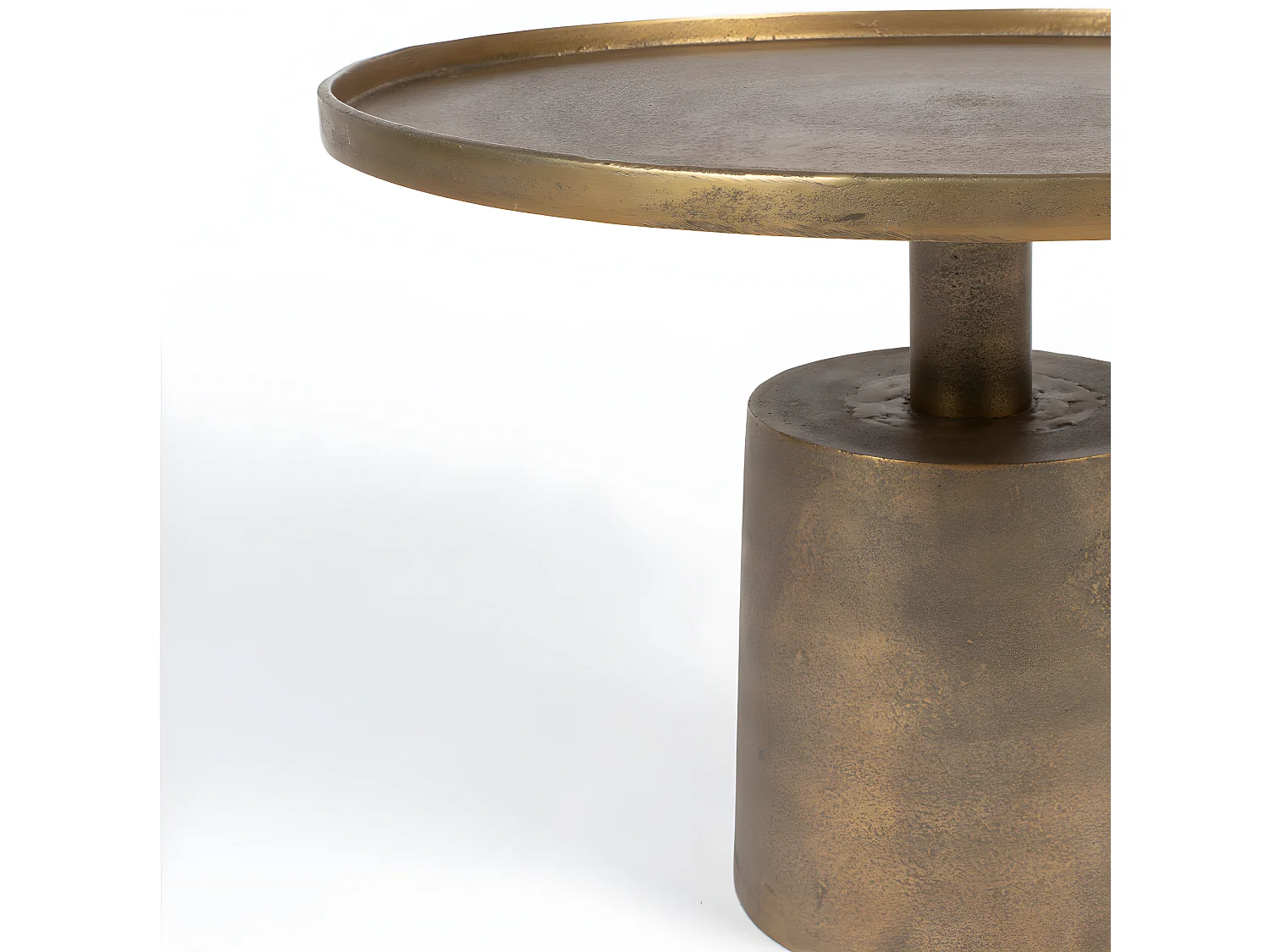 Mason - Table basse ronde en métal ø60cm - Or