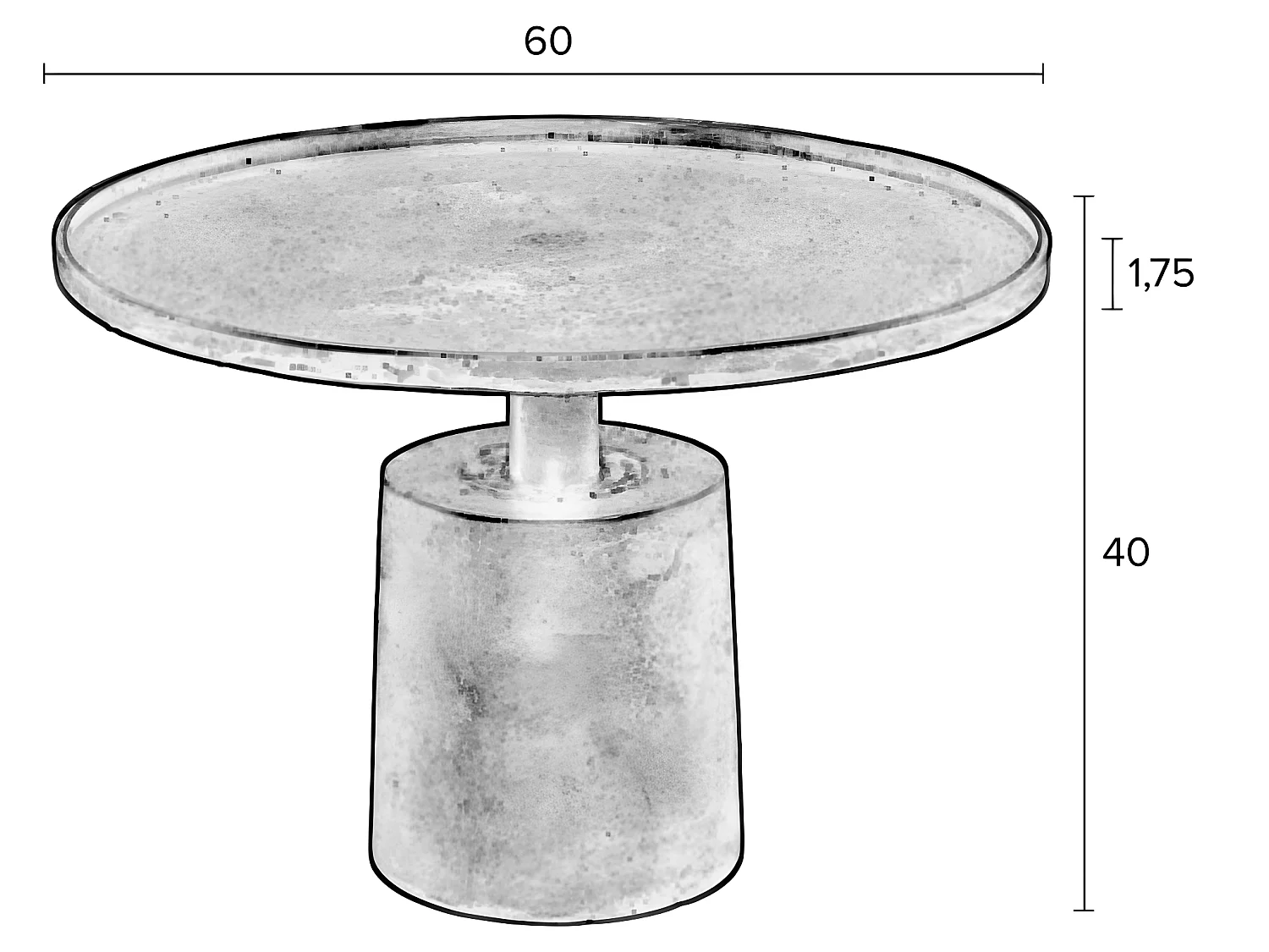 Mason - Table basse ronde en métal ø60cm - Or