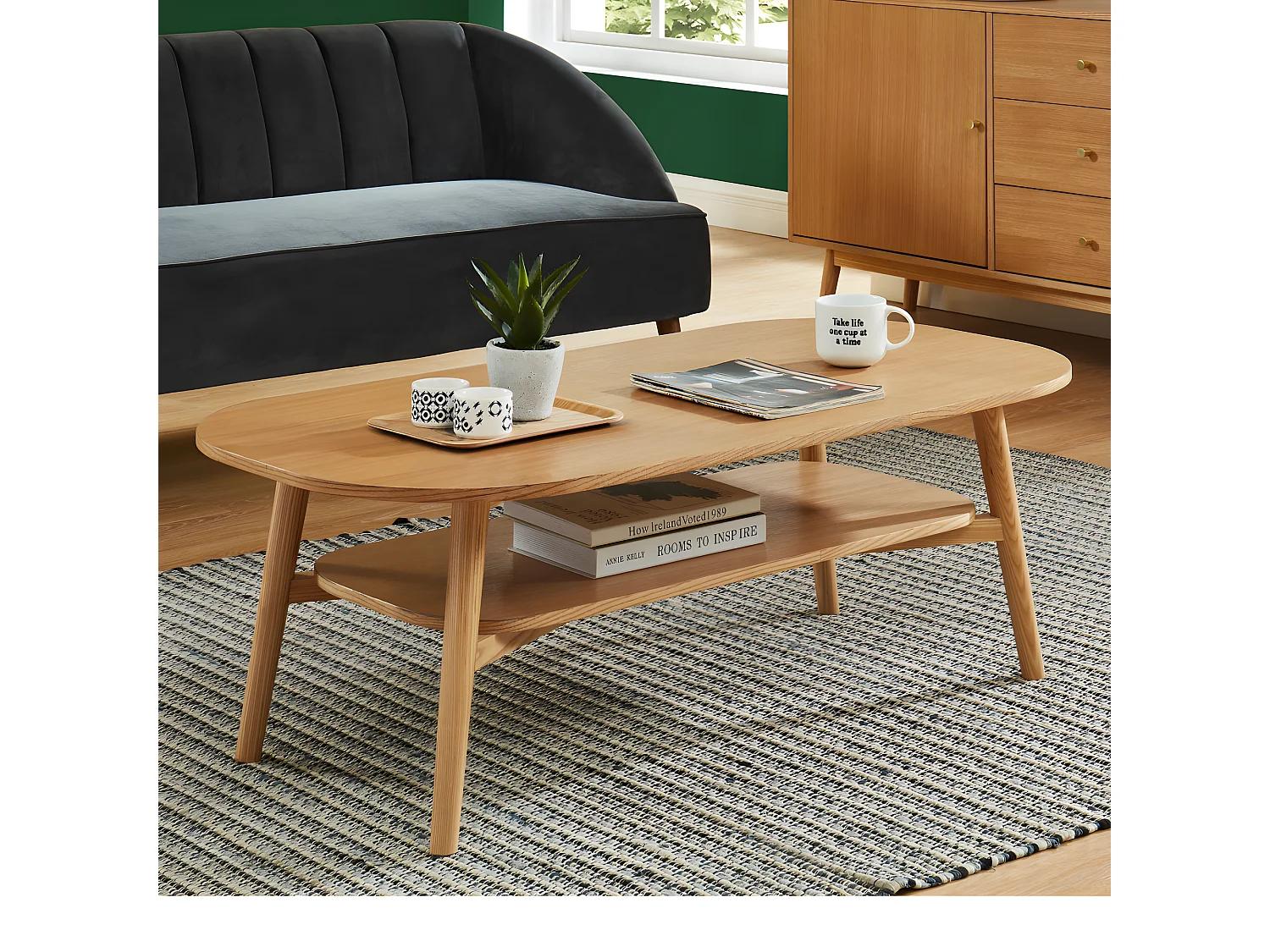 Grude - Table basse vintage en bois 120x60 cm - Bois clair