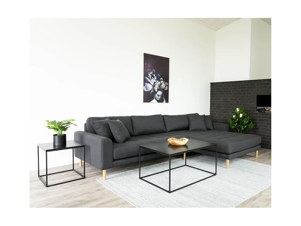 60 x 90 x 45 cm Mesa de café negro