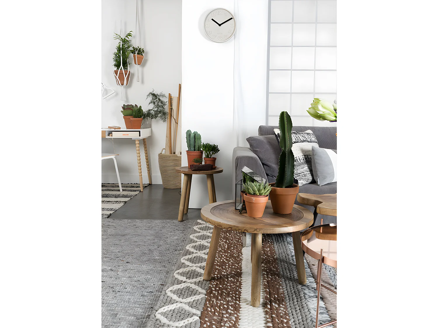 Dendron - Table d'appoint ronde bois ø60cm - Bois clair