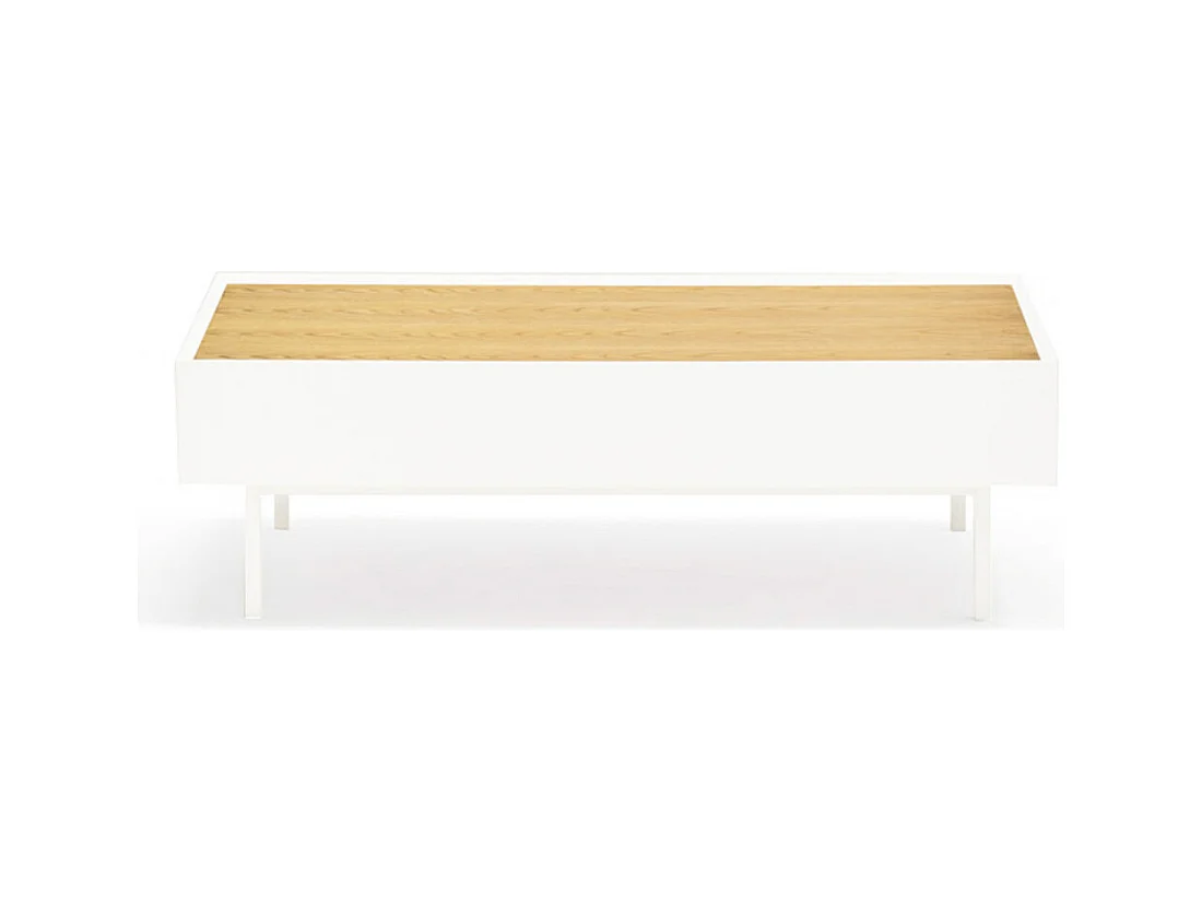 Arista - Table basse en bois 110x60cm - Couleur - Blanc