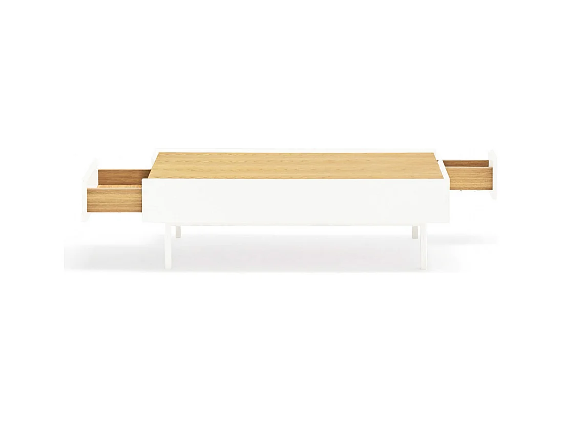 Arista - Table basse en bois 110x60cm - Couleur - Blanc