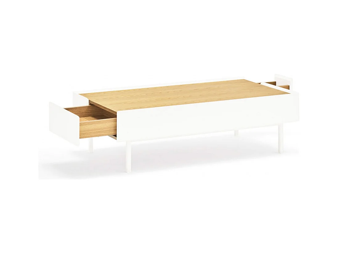 Arista - Table basse en bois 110x60cm - Couleur - Blanc