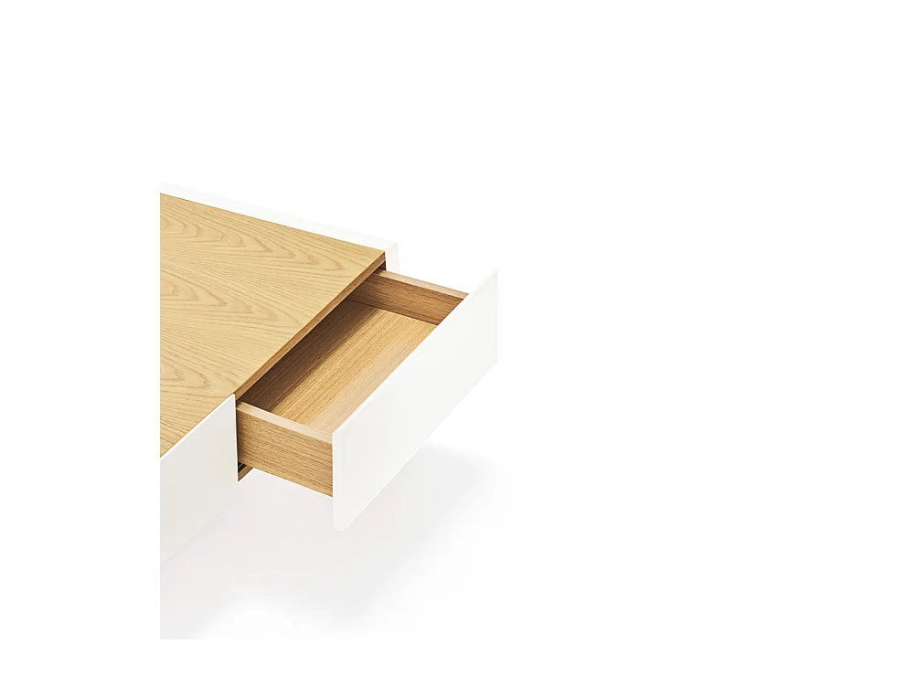 Arista - Table basse en bois 110x60cm - Couleur - Blanc