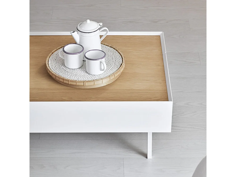 Tavolino basso bianco 110x60 cm