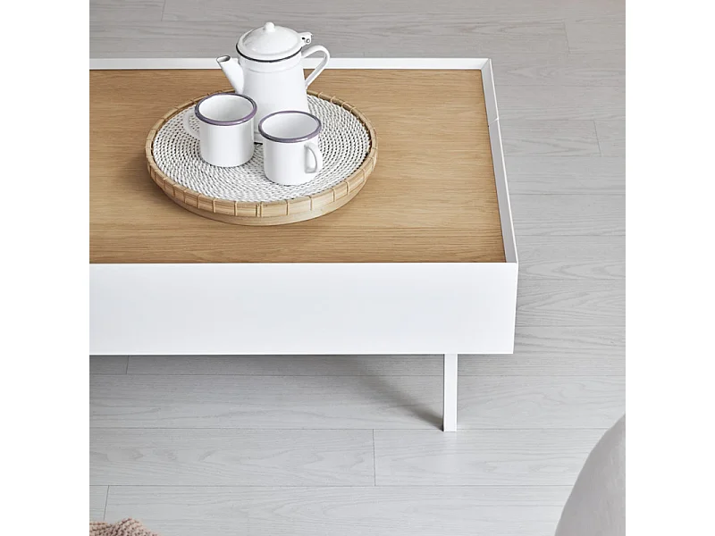 Tavolino basso bianco 110x60 cm