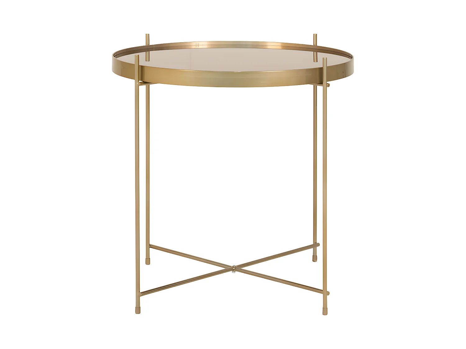 Venezia - Table basse en verre et métal ø48xh48cm - Laiton