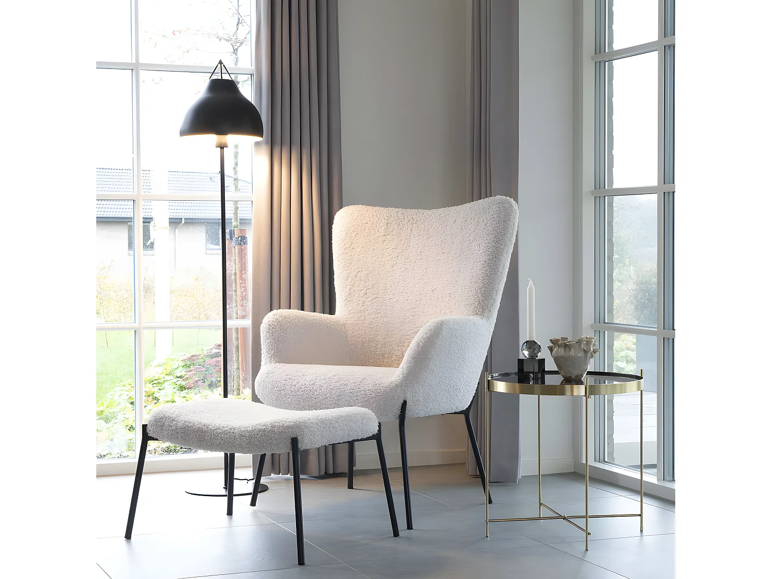 Venezia - Table basse en verre et métal ø48xh48cm - Laiton