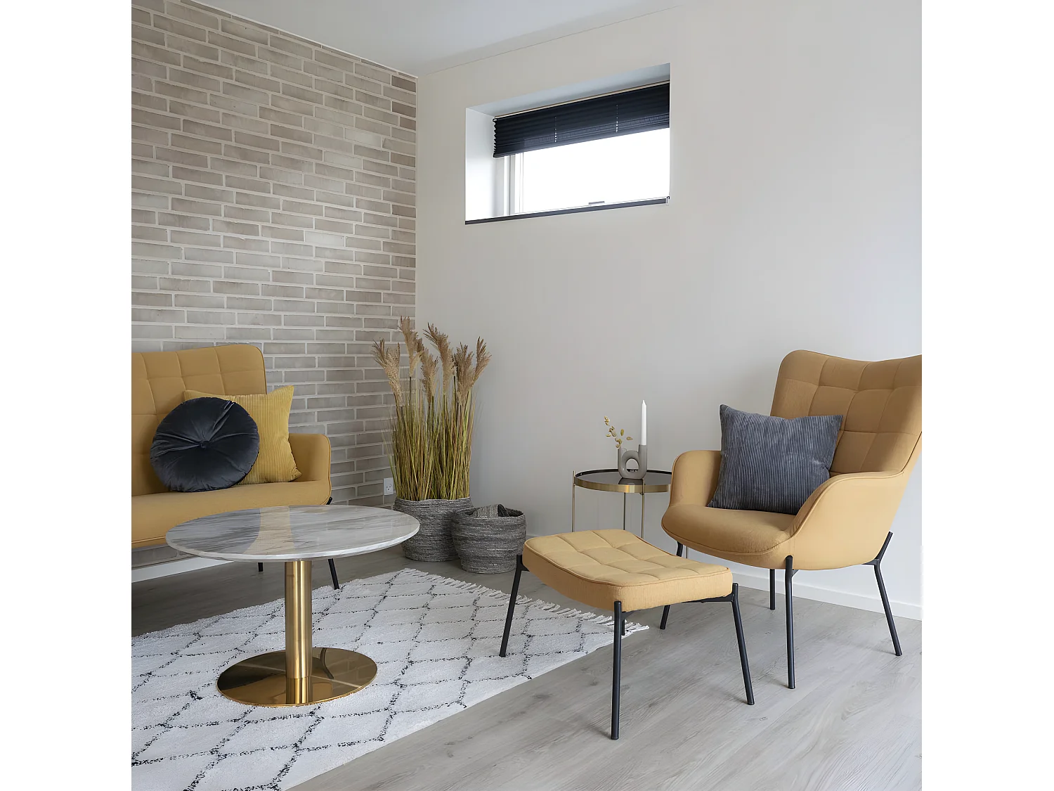 Venezia - Table basse en verre et métal ø48xh48cm - Laiton