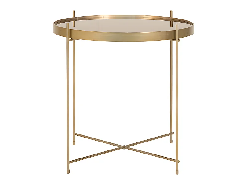 Venezia - Table basse en verre et métal ø48xh48cm - Laiton
