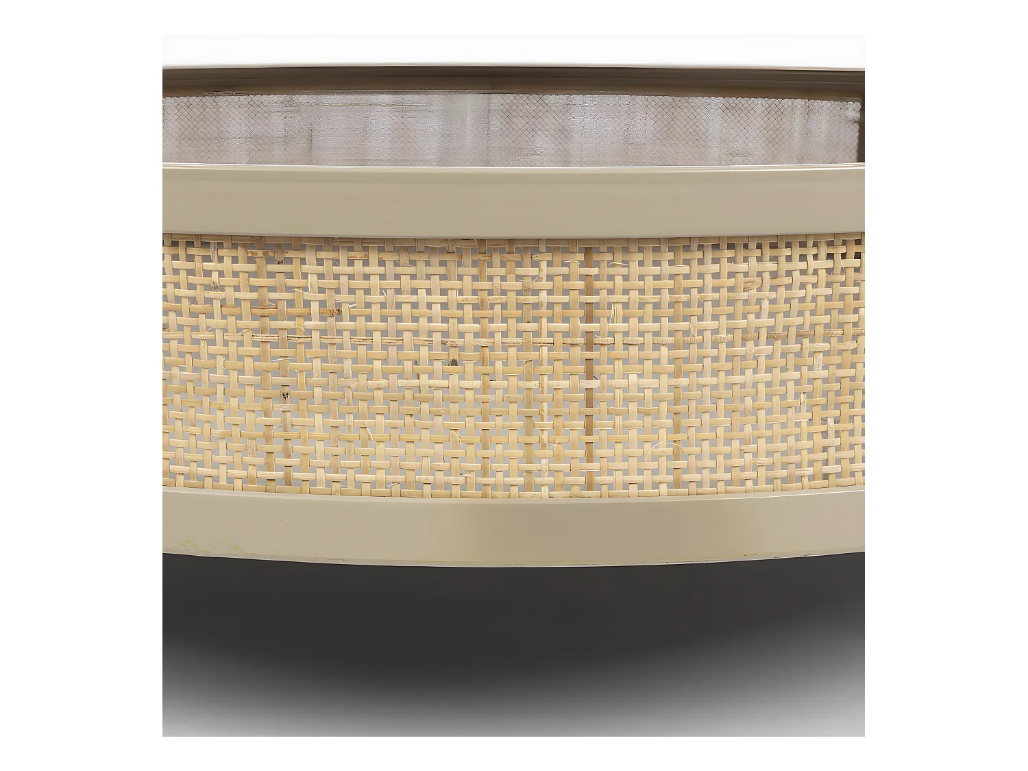 Makoto - Table basse ronde en bois et cannage ø80cm - Naturel