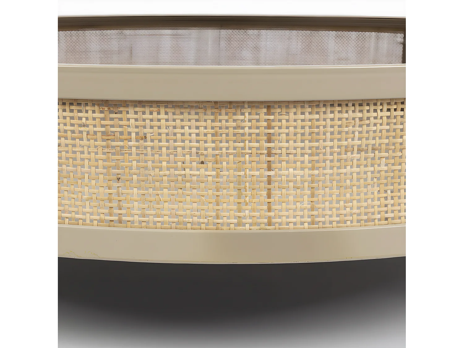 Makoto - Table basse ronde en bois et cannage ø80cm - Naturel