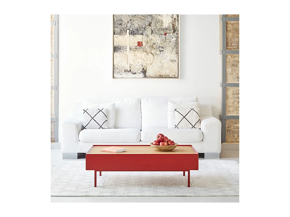 Arista - Table basse en bois 110x60cm - Couleur - Rouge